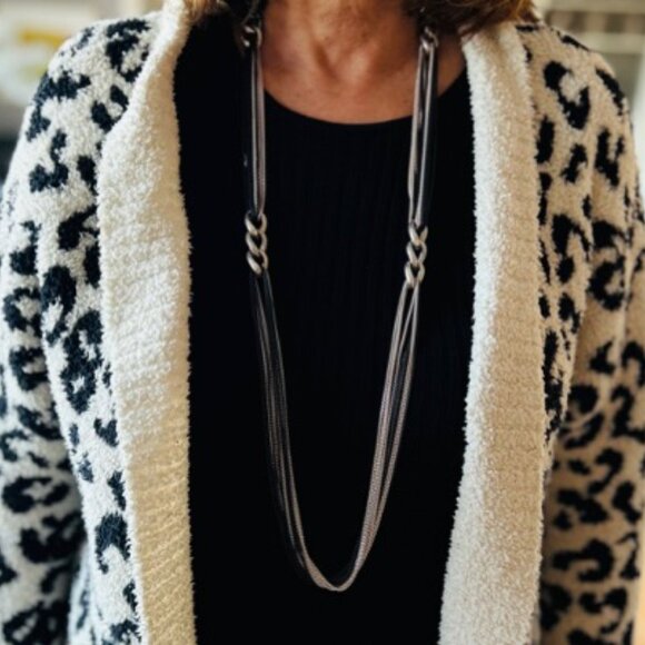 David Yurman 41” Silver & Blackened Multi-Strand Curb Chain Necklace - Picture 7 of 16